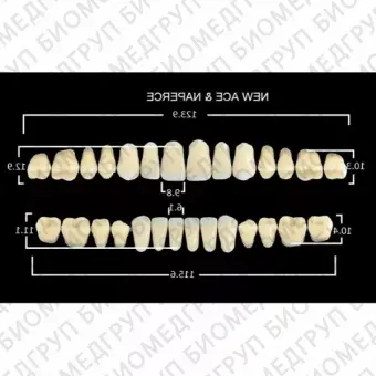 Гарнитуры пластмассовых зубов S4 M32, цвет А3, в боксе, 20 гарнитур