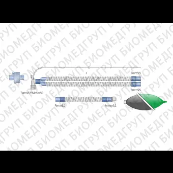 Контур дыхательный анестезиологический гладкоствольный ?22 мм 180 см с мешком Б/л 2 л и лимбом 90 см  Mederen