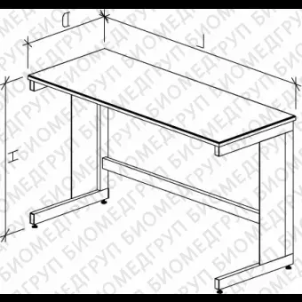 Стол лабораторный высокий, 1500х750х900, столешница пластик с бортиком