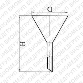 Воронка лабораторная, стекло, d 100 мм, h 150 мм, Россия, 1020