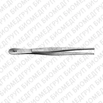 BD553R  пинцет хирургический, стандартный, зубчики 1х2, длина 115 мм