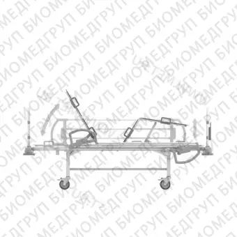 Четырёхсекционная кровать с винтовыми регулировками и дополнительно регулируемым подголовником на растомате