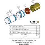Набор спейсеров для образцов, 5,0 мм, 90 мкл, жидкости; Содержит 5 передних и 5 задних прокладок для образцов, 5 торцевых крышек и 5 верхних дисков